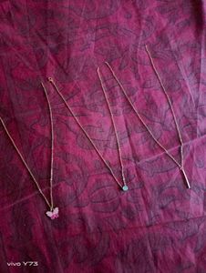 Combo Of 3 Cute Korean Chain With Pendant