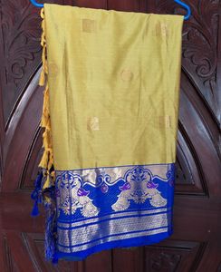 Olive Green Color Saree