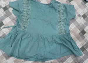 Embroidered Green Tunic Top