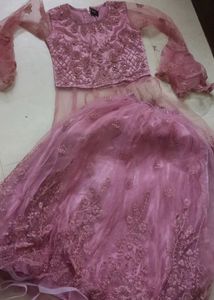 Beautiful Net Lehenga With Long Top