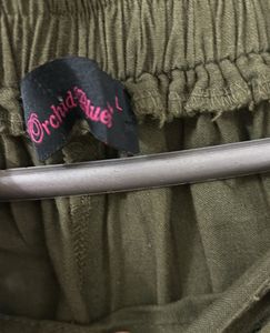 Olive Green Casual Pants