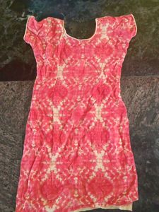 Pink Tie-Dye Embroidered Tunic