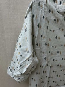 Printed  White  Dress