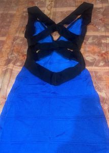 Black Nd Blue Backless Bodycon