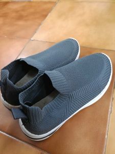 Gray Knit Sneakers