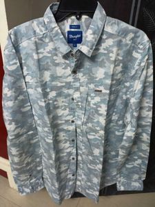 Wrangler Brand Shirt Blue White Shade
