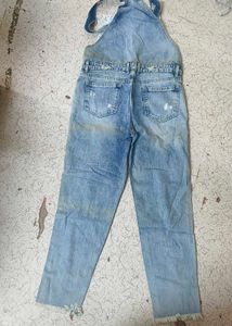 Distressed Denim Overalls