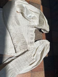 Exactly New Cream Shirred Blouse