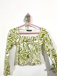Patterned Long Sleeve Top