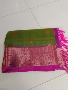 Green colour soft silk saree