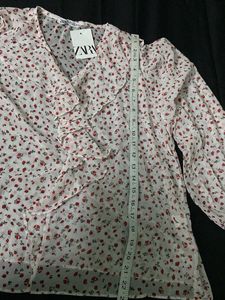 Strawberry Printed Ruffle Blouse