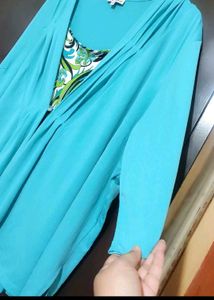 Cyan Color Top For Healthy Girl Or Women 58 Bust