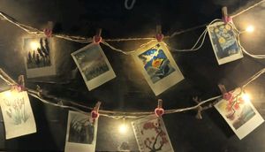 Purple Heart Wooden Clips + 4 Polaroids