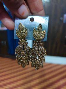 Elegant Leaf Design Dangle Earrings