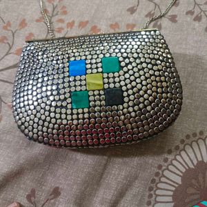 Metallic Antique Hand Clutch