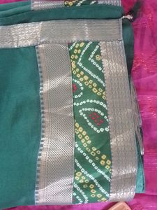 Bandhej Saree With Blouse Piece