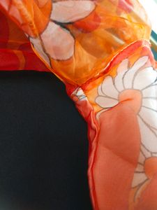 Vintage Orange Floral Tiered Dress