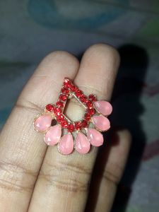 red pink stone studs