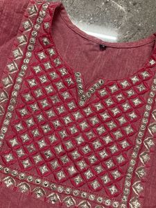 Elegant Pink Embroidered Kurta Set