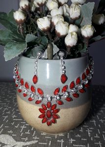 Red Necklace And Earrings