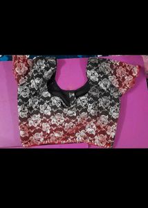 New Net Silver Designer Saree With Blouse