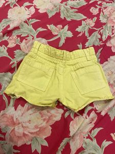 Cute Yellow Denim Shorts