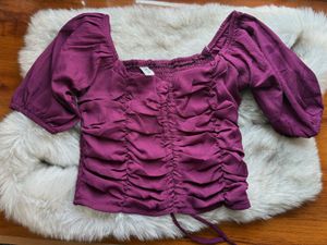 Ruched Puff Sleeve Top - Stylish!