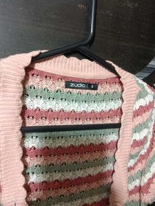 Striped Knit Multicolour Cardigan