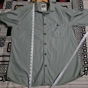 Rig Utility Olive Green Denim Look Shirt