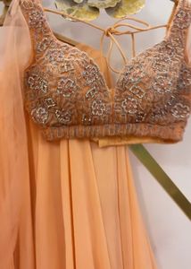 peach luxe lehenga