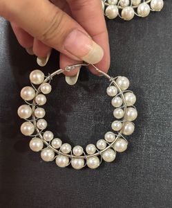 White Pearl Hoops