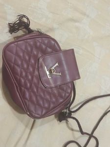 Burgundy Quilted Crossbody Bag
