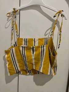 Stradivarius Spaghetti crop top (tie up)