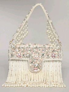 Elegant Beaded Clutch with Strap