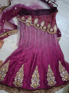 Heavy Work Lehanga Cum Saree With Stitched Blous