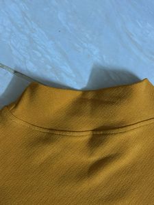 Mustard yellow Turtleneck Top