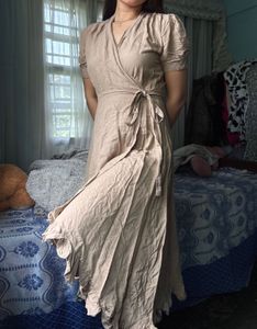 Nude Wrap Dress