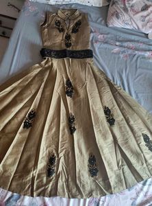 Gold Embellished Indian Dress