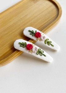 Floral Embroidered Hair Clips (pairs of 1)