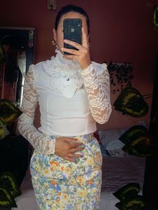 Formal White Lace Top