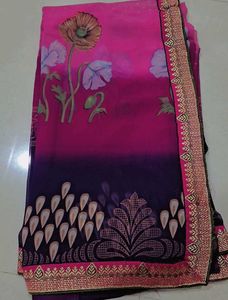 Elegant Pink Floral Saree