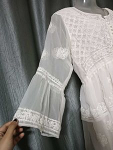 White embroidery Dress/Kurti ✨