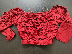 Ruffled Red Top