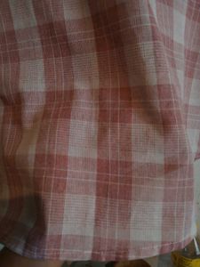 Unisex Pink Plaid Short Sleeve Shirt