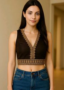 Embroidered Black Blouse