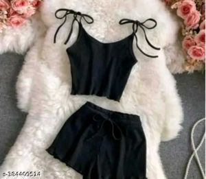 TOP & BOTTOM SET BLACK 🖤✨