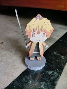 Anime Demon Slayer Zenitsu Chibi Figurine(Paper)