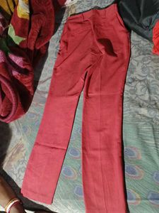 Red Straight Leg Pants
