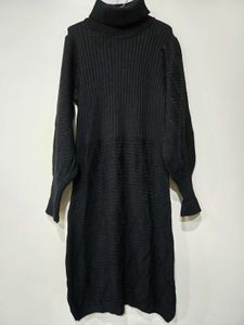 Black Turtleneck Knit Dress