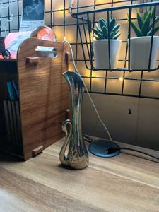 Elegance silver plated swan bud vase
